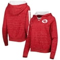 thumbnail image 1 of Women's Colosseum Crimson Oklahoma Sooners The Devil Speckle Lace-Placket Raglan Pullover Hoodie, 1 of 4