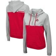 COLOSSEUM ATHLETICS Women's Colosseum Gray/Scarlet Ohio State Buckeyes Aidan Lightweight Half-Zip Hoodie