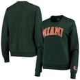 thumbnail image 1 of Women's Colosseum Green Miami Hurricanes Campanile Pullover Sweatshirt, 1 of 4