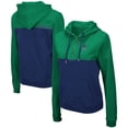 thumbnail image 1 of Women's Colosseum Green/Navy Notre Dame Fighting Irish Aidan Lightweight Half-Zip Hoodie, 1 of 3