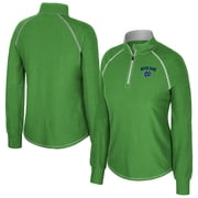 Womens Colosseum Green Notre Dame Fighting Irish Bikram Raglan Quarter-Zip Top