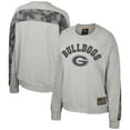 thumbnail image 1 of Women's Colosseum Heather Gray Georgia Bulldogs OHT Military Appreciation Flag Rank Dolman Pullover Sweatshirt, 1 of 4