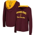 thumbnail image 1 of Women's Colosseum Maroon Arizona State Sun Devils Catalina Hoodie Long Sleeve T-Shirt, 1 of 3