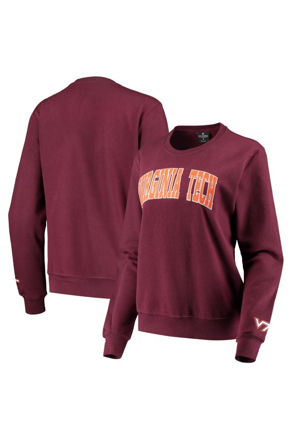 Women's Colosseum Maroon Virginia Tech Hokies Campanile Pullover Sweatshirt