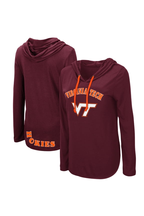 Women's Colosseum Maroon Virginia Tech Hokies My Lover Lightweight Hooded Long Sleeve T-Shirt
