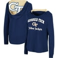 thumbnail image 1 of Women's Colosseum Navy Georgia Tech Yellow Jackets Catalina Hoodie Long Sleeve T-Shirt, 1 of 3