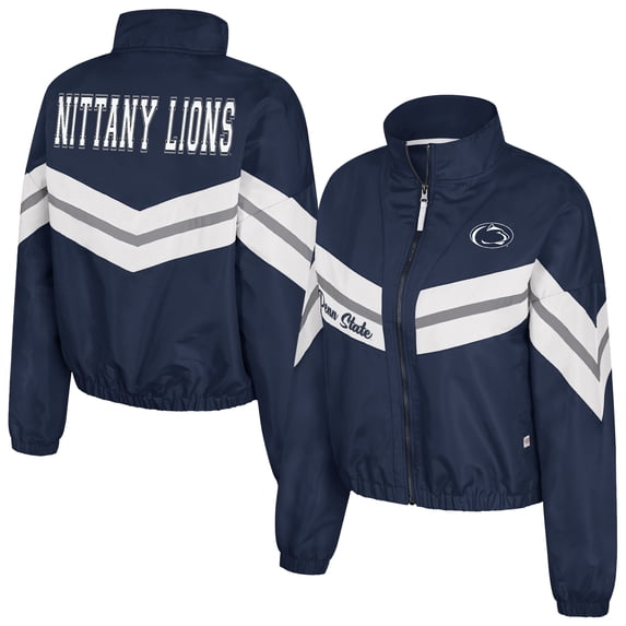 Women's Colosseum Navy Penn State Nittany Lions Thin Ice Full-Zip Windbreaker