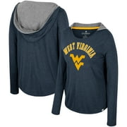 売れ筋商品|||ゲームデイ パーカー・スウェットシャツ アウター レディース Women's Navy West Virginia Mountaineers Twice As Nice Faded Dip-Dye Pullover Sweatshirt Navy West Virginia University Ladies Sweatshirts, West Virginia