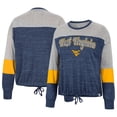 thumbnail image 1 of Women's Colosseum Navy West Virginia Mountaineers Joanna Tie Front Long Sleeve T-Shirt, 1 of 3