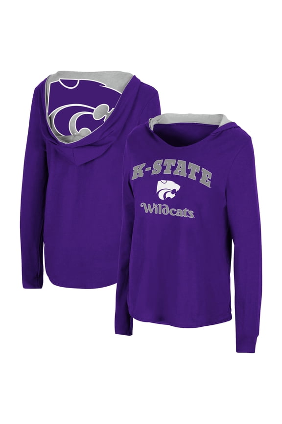 Women's Colosseum Purple Kansas State Wildcats Catalina Hoodie Long Sleeve T-Shirt