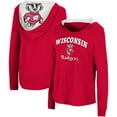 thumbnail image 1 of Women's Colosseum Red Wisconsin Badgers Catalina Hoodie Long Sleeve T-Shirt, 1 of 3