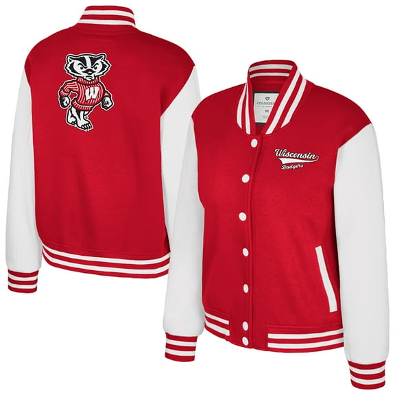 Women's Colosseum Red Wisconsin Badgers French Baguette Full Snap Fleece Jacket