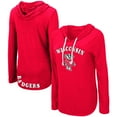 thumbnail image 1 of Women's Colosseum Red Wisconsin Badgers My Lover Lightweight Hooded Long Sleeve T-Shirt, 1 of 3