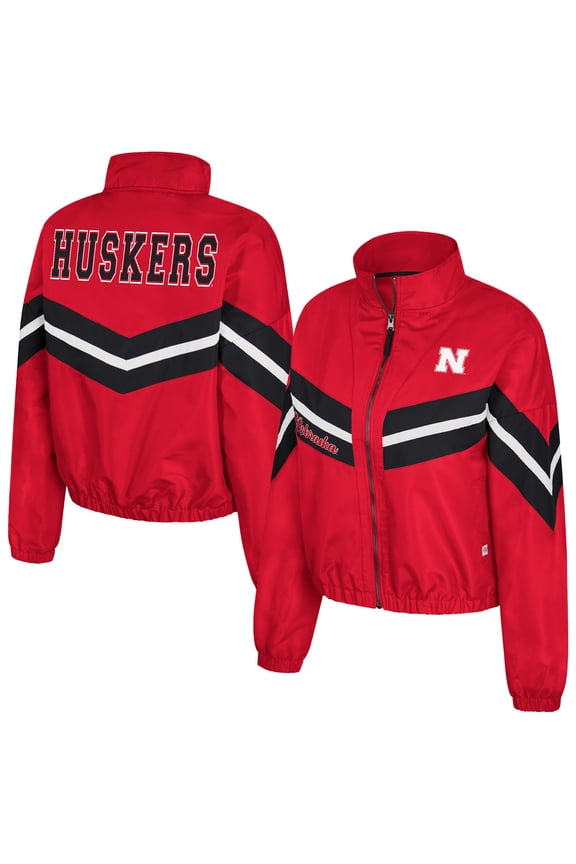 Women's Colosseum Scarlet Nebraska Huskers Thin Ice Full-Zip Windbreaker