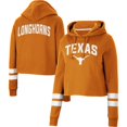 thumbnail image 1 of Women's Colosseum Texas Orange Texas Longhorns Throwback Stripe Cropped Pullover Hoodie, 1 of 3