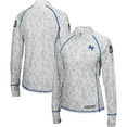 thumbnail image 1 of Women's Colosseum White Air Force Falcons OHT Military Appreciation Officer Arctic Camo Fitted Lightweight 1/4-Zip, 1 of 4