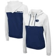 thumbnail image 1 of Women's Colosseum White/Navy Penn State Nittany Lions Aidan Lightweight Half-Zip Hoodie, 1 of 3