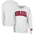 thumbnail image 1 of Women's Colosseum White Nebraska Huskers Campanile Pullover Sweatshirt, 1 of 3