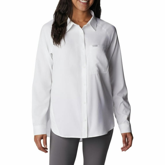 Women's Columbia Anytime Lite™ Long-Sleeve Shirt Color: White Size: SMALL