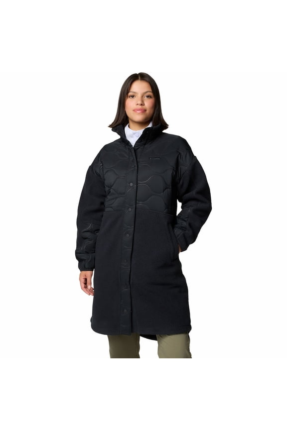 Women's Columbia Cloud Point Long Fleece Jacket Color: Black Size: LARGE