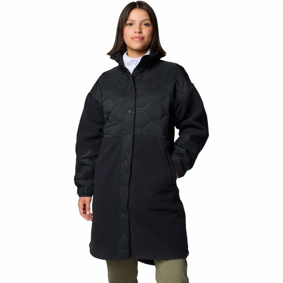 Women's Columbia Cloud Point Long Fleece Jacket Color: Black Size: X LARGE