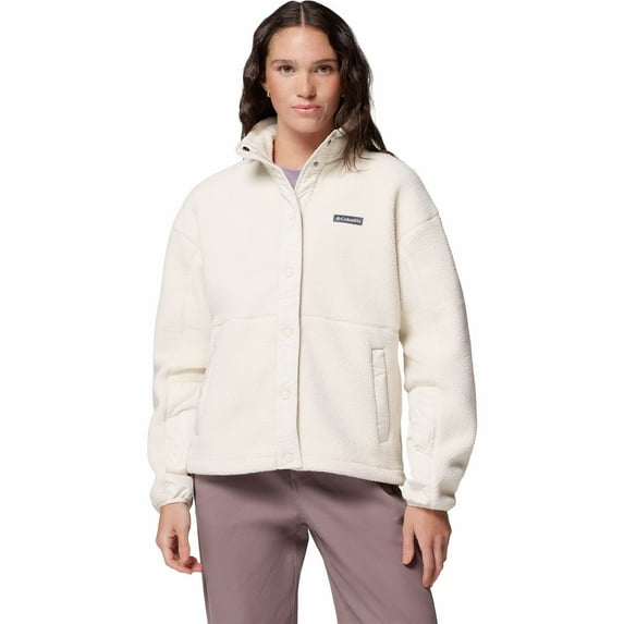 Women's Columbia Cloud Point Snap Front Fleece Jacket Color: Chalk Size: X LARGE