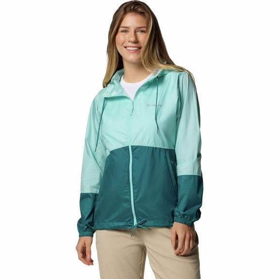 Women's Columbia Flash Forward II Hooded Windbreaker Jacket Color: Spray River Blue Size: XX LARGE