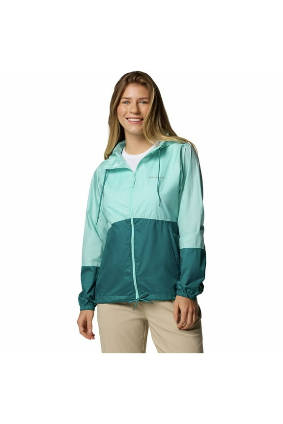Women's Columbia Flash Forward II Hooded Windbreaker Jacket Color: Spray River Blue Size: XX LARGE