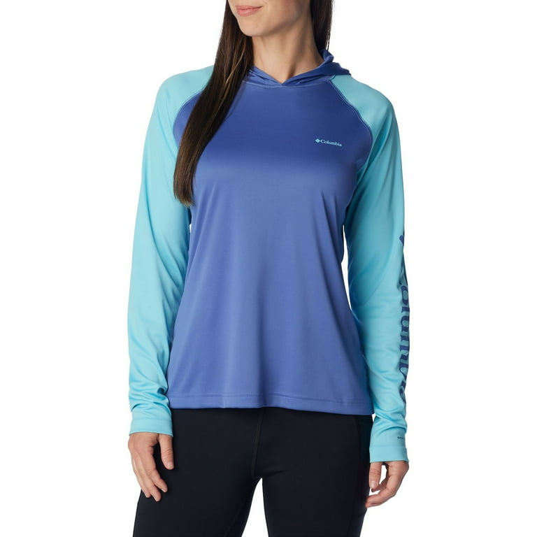 Women s Columbia Fork Stream UPF 50 Hoodie Color Eve Aquamarine Colorbl Size X LARGE Walmart