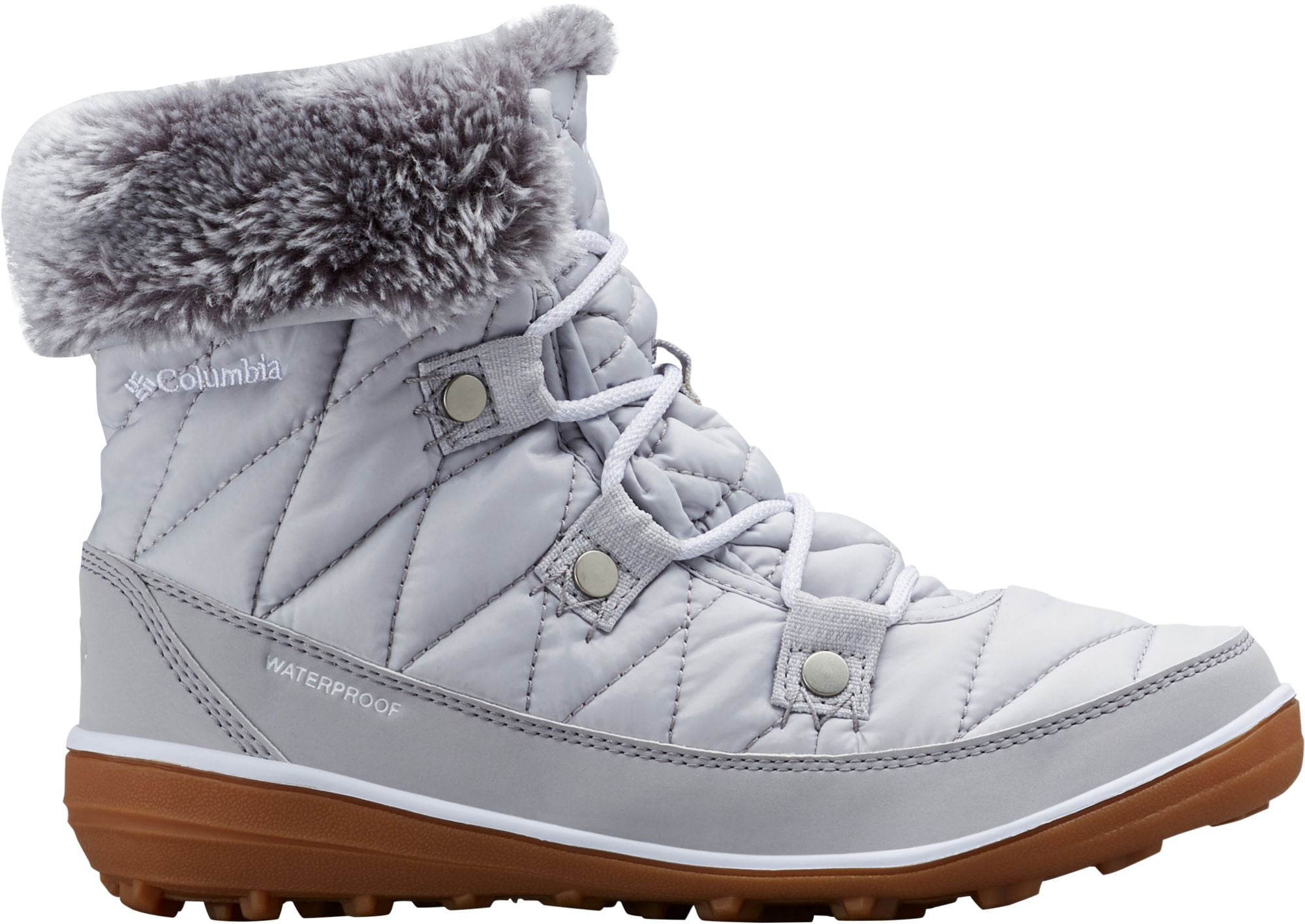 Women s Columbia Heavenly Short Omni Heat Boot Grey Ice White