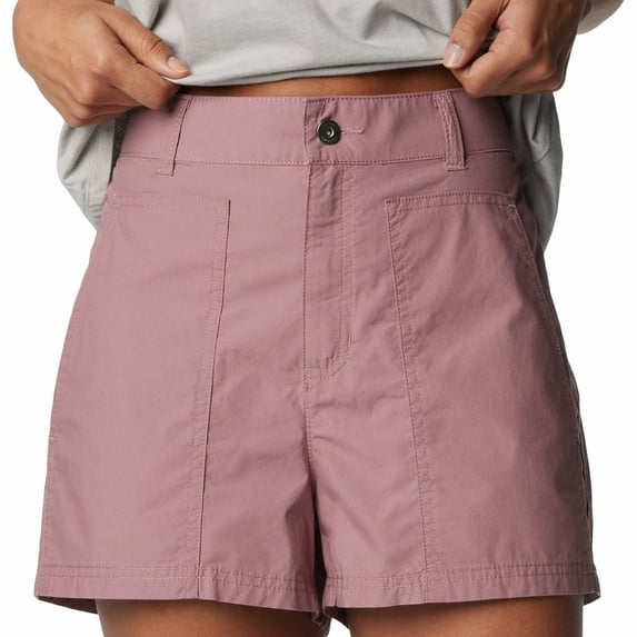 Women's Columbia Holly Hideaway High Waisted Washed Out Shorts Color: Fig Size: 8