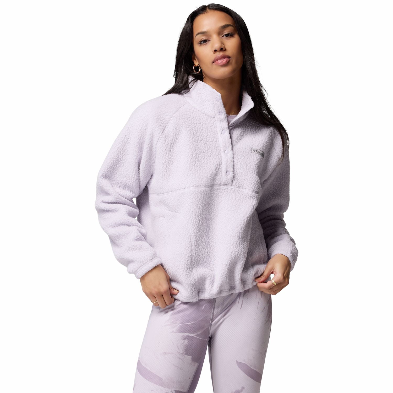 Women's Columbia Pebbled Fleece Half Snap Pullover Color: Shale