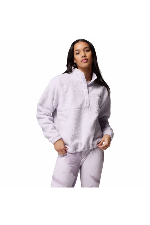 Women's Columbia Pebbled Fleece Half Snap Pullover Color: Shale Purple Size: X LARGE