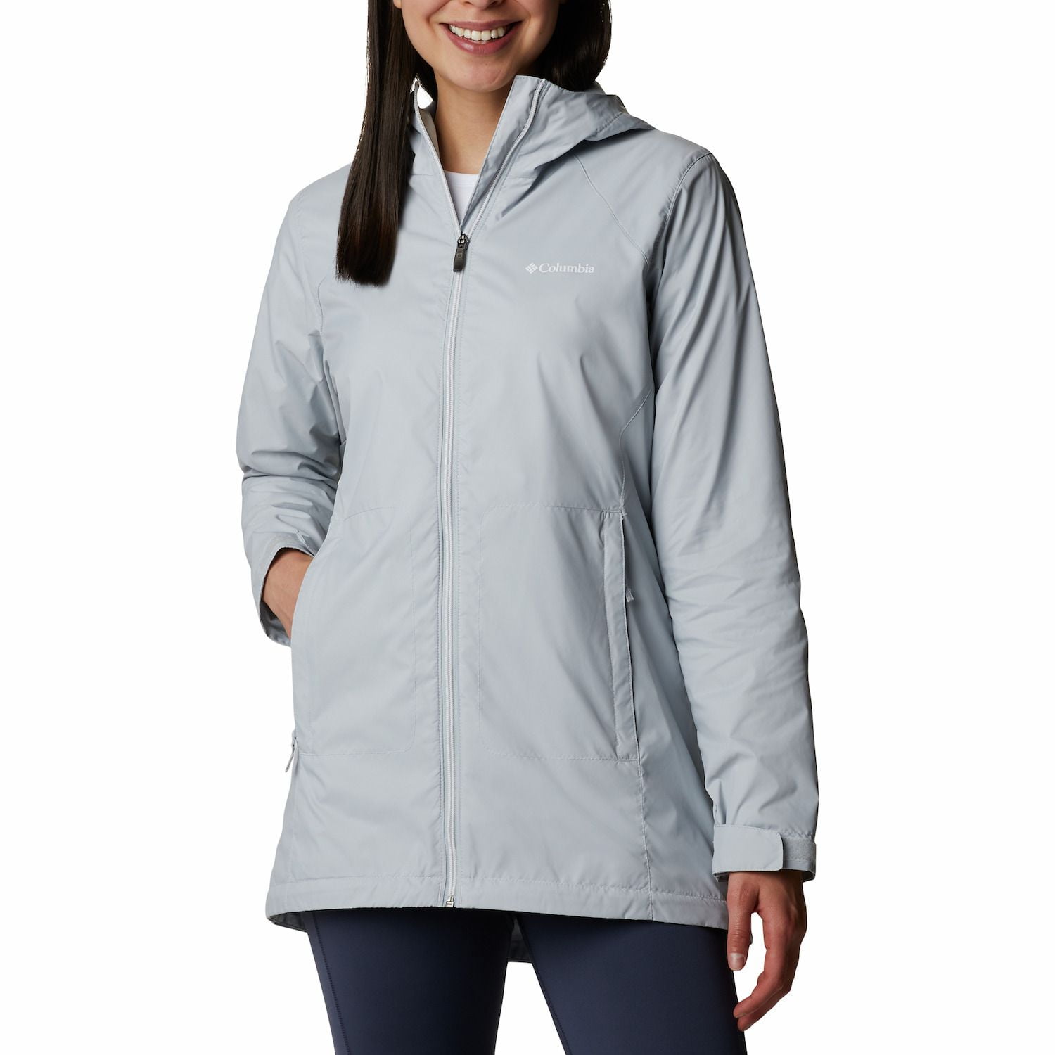 grey columbia rain jacket womens