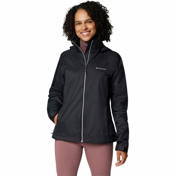 Women's Columbia Switchback IV Packable Rain Jacket Color: Black Size: MEDIUM