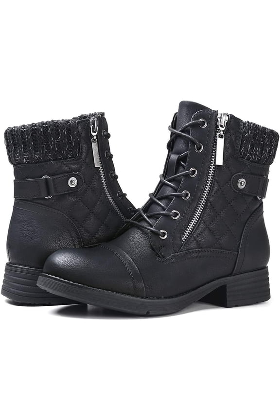 Women's Combat Boots Lace up Ankle Booties