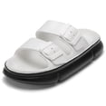 thumbnail image 1 of Women's Comfort Adjustable Double Buckle Flat Sandals Lightweight Footbed Slip on EVA Slippers, 1 of 7
