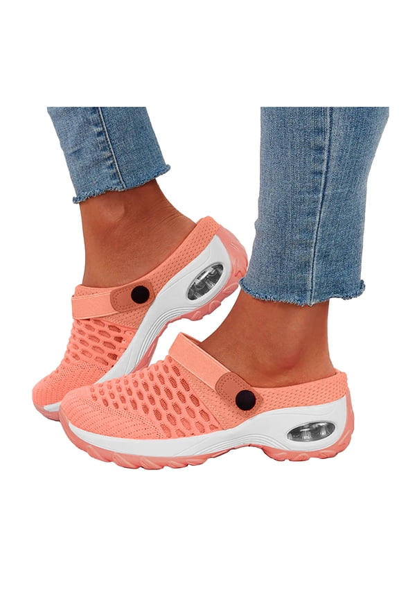 Women's Comfort Clogs Orthopedic Air Cushion Mesh Slip On Slippers for Knee Support