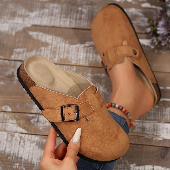Women’s Comfort Cork Footbed Clog Beach Essentials Slide Sandals