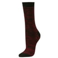 thumbnail image 1 of Women's Comfort Crew Socks, Black & Burgundy Digital Line, 1 Pair, 1 of 1