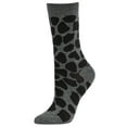 thumbnail image 1 of Women's Comfort Crew Socks, Charcoal & Girffe, 1 Pair, 1 of 1