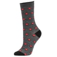 thumbnail image 1 of Women's Comfort Crew Socks, Charcoal & Small Checkered, 1 Pair, 1 of 1