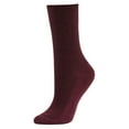 thumbnail image 1 of Women's Comfort Crew Socks, Wine Rib, 1 Pair, 1 of 1