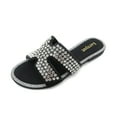 thumbnail image 1 of Women's Comfort Cushion Crystal Rhinestone Slide Sandals X-Band Design Glitter Embellished, 1 of 4