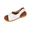 thumbnail image 1 of Women's Comfort Dressy Summer Beach Sandals Slip-on Flat Walking Orthopedic Sandals with Strap White 9.5, 1 of 7