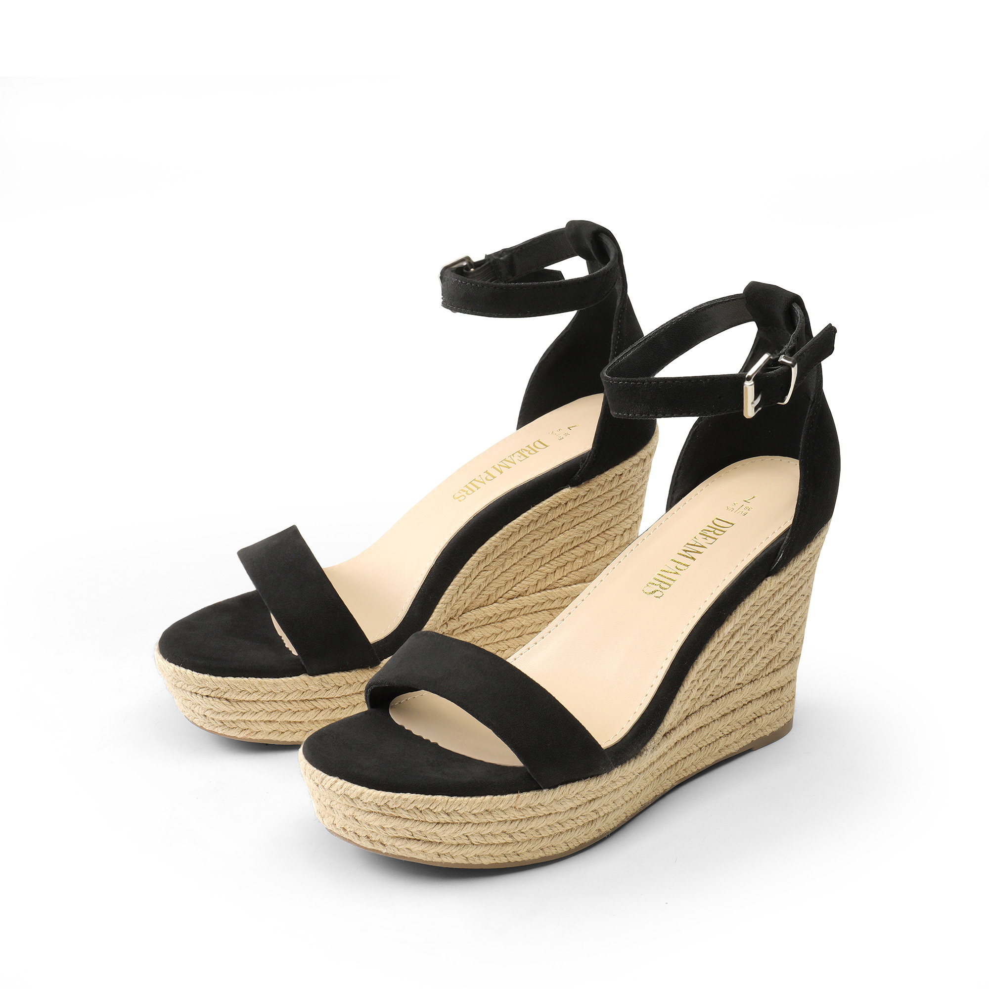 Time and Tru Women's Ankle Strap Espadrille Flats