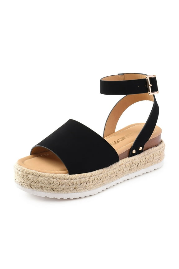 Women's Comfort Elastic Ankle Strap Shoes Espadrilles Wedge Sandals 