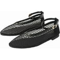 thumbnail image 1 of Women's Comfort Flats - Breathable Netting Dress Shoes with Adjustable Strap, Office & Casual Wear, 1 of 7