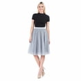 thumbnail image 1 of Women’s Gray Tulle Midi Skirt, Layered A-Line Tutu Skirt, One Size Elastic Waist Party Skirt, 1 of 8