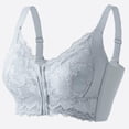 thumbnail image 1 of Women's Comfort Front Zip Wireless Bra - Soft Lifting Shaping Adjustable Support Bra for Daily & Fitness Grey 36, 1 of 7